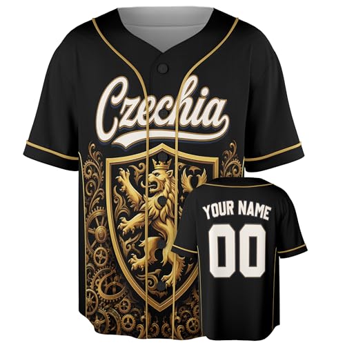 Jersey personalizado de béisbol República Checa - Camisetas deportivas Czech Pride con nombre y número, uniforme de sóftbol miniatura 1
