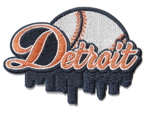 Smc Store Detroit Skyline Baseball Embroidered Patch 3.5 x 2.5 Inch Iron-On Applique City Sports Fan
