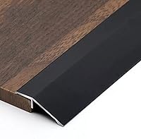 Vista 8 de Tira de transición de piso de puerta a madera, rampas de entrada para escalones de escaleras del hogar, reductor de umbrales de aluminio de 1.4 in