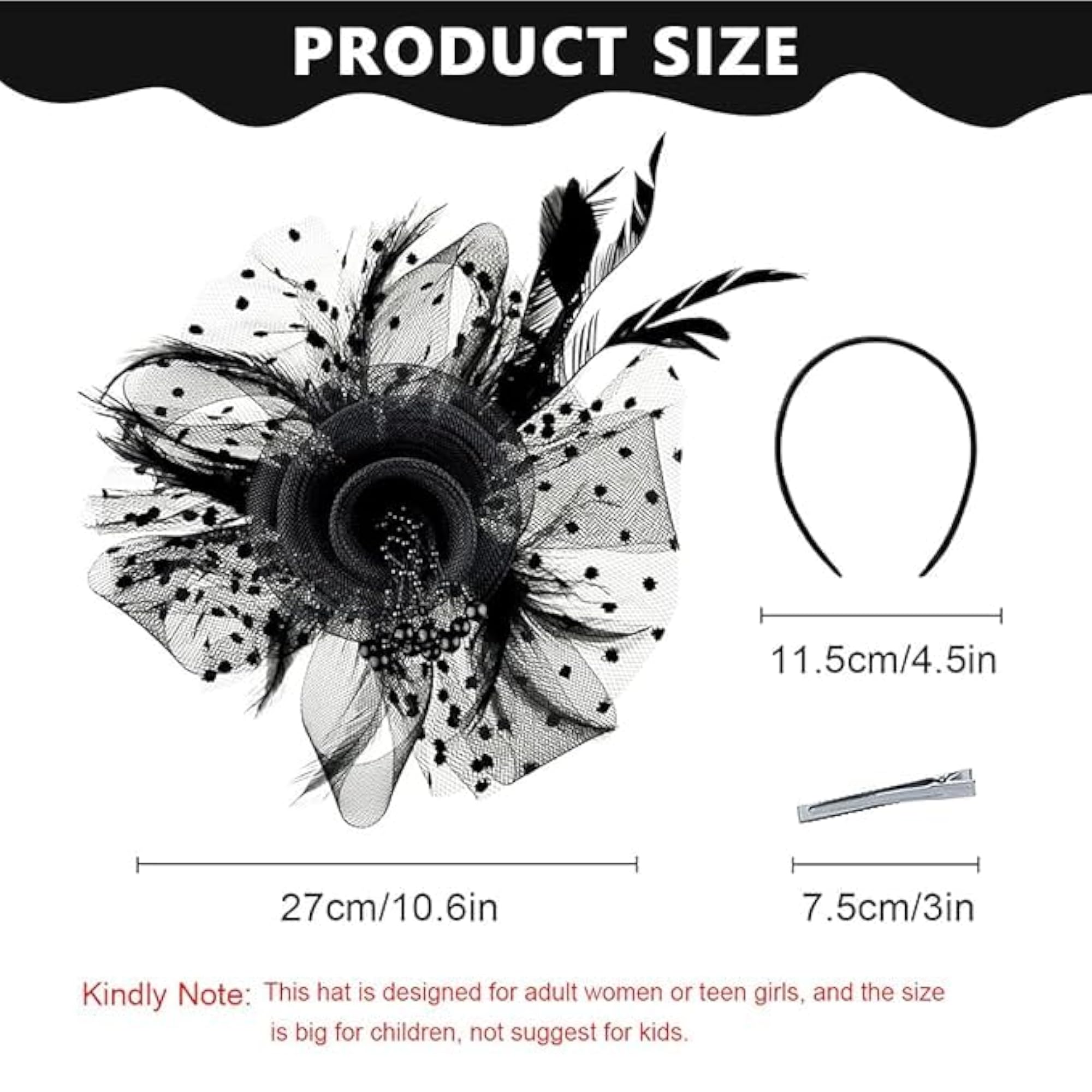 Vintage Flower Mesh Fascinator Hat for Women
