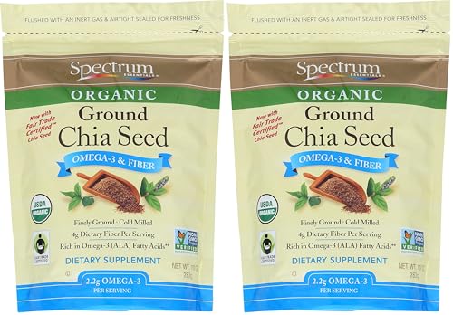 Spectrum Essentials Organic Ground Chia Seed,10 oz,(Pack of 2)