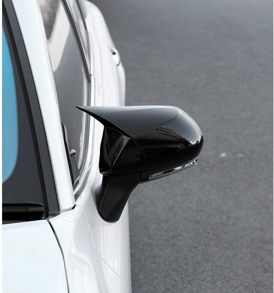 YINGTUU for Toyota Camry 2018 2019 2020 2021 2022 2023 2024 2025 Accessories Exterior Stickers Ox Horn Rear View Mirror Cover Protect Decorate Decals (Bright Black)