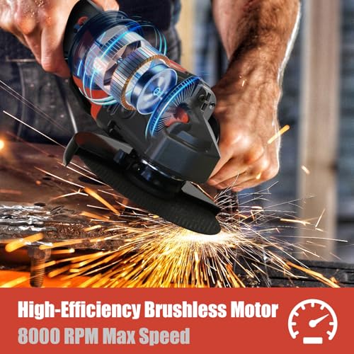Amoladora angular de 18V con motor sin escobillas y discos de 4-1/2 pulgadas 4