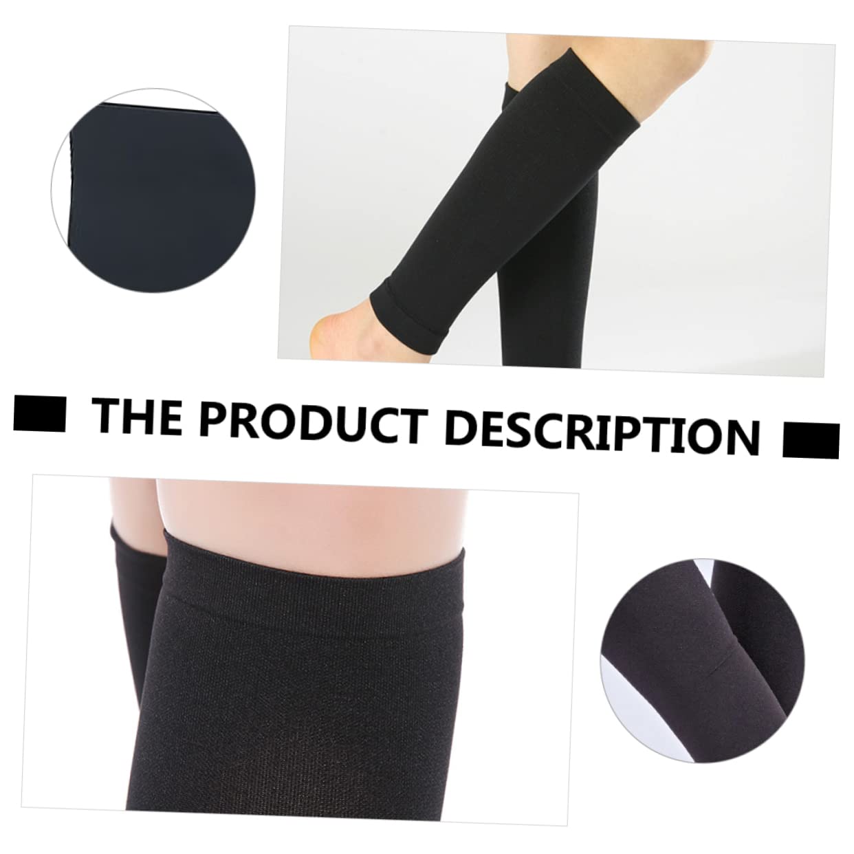 PLAFOPE 2pcs Calf Sleeves Shovel Handle Leg Sleeve Upper Arm Shaper Running Brace Brace for Sports Sleeves Shaper for Arm Calf Polyester Cotton Black