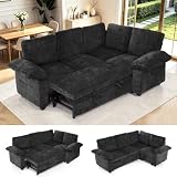 86''Modular Sectional Sleeper Sofa, L Shape Pull Out Sofa Bed with Storage