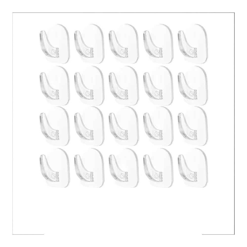 Gentryroo Men's 20Pcs Clear Square Adhesive Hook Pair Punch Free Traceless Interlocking Wall