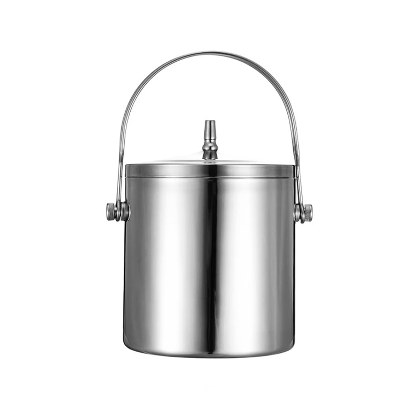 Isolierter Eiskübel mit Deckel und Griff, doppelwandiger Edelstahl-Weinkühler für Cocktailbar