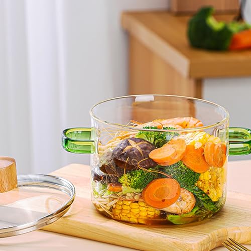 Olla de vidrio con tapa 1.6l universal para sopa y gachas 4