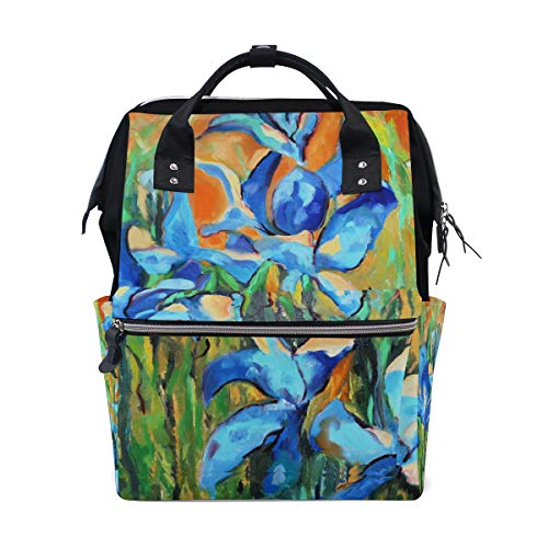 bellissimo zaino in Irises tela blu