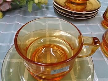 吸飲み　レトロ　ガラス　アンバー　琥珀 HOYA・SOGA・ADERIA、1970年代・昭和レトロなアンバー（琥珀色
