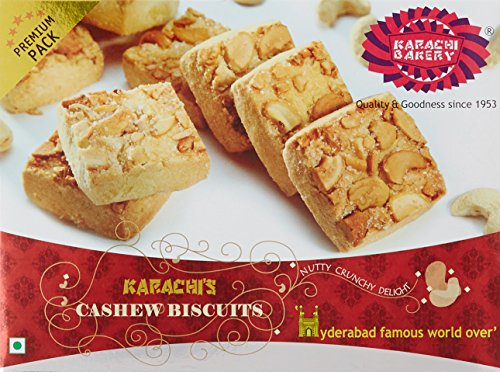 Image of Karachi Bakery Cashew Biscuits, 400g + Karachi Bakery Double Delight Fruit Biscuit with Cashew, 400g