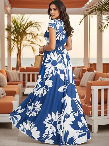 Image of KOH KOH Womens Long Modest Floor Length Flowing Summer Print Maxi Dress