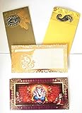 Lightahead® GIFT ENVELOPE CARD MONEY HOLDER FANCY PACKET FOR GIFTING AT FESTIVE OCCASIONS SET OF 4 GANESH ASSORTED DESIGN & COLORS