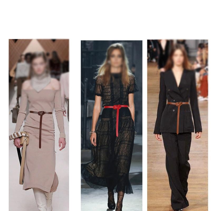 Thin Waistband Women's Decorative Cowhide Paired with A Suit Dress Waist Tied and Knotted Small Belt2