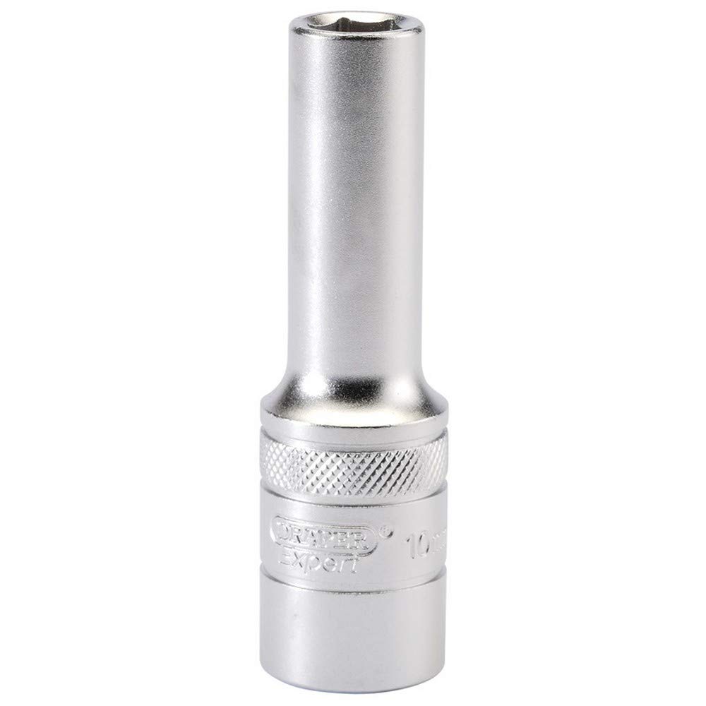 Draper Expert Quality Chrome 1/2"" Square Drive 6 Point Metric Deep Socket - 10mm
