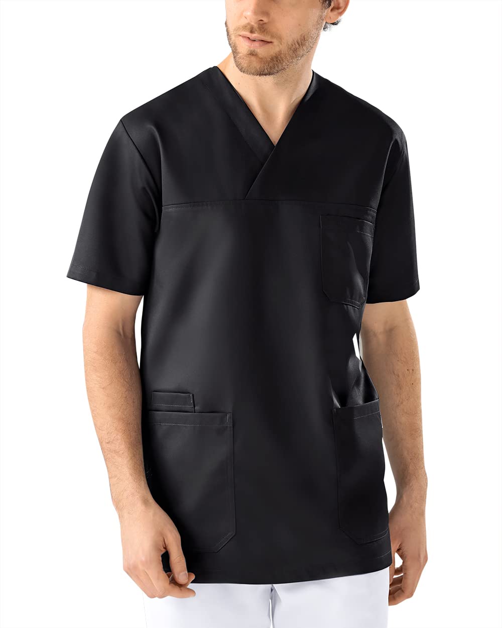 CLINIC DRESS Schlupfkasack für Damen und Herren mit Handytasche Unisex Tencel Kasack aus 50% Lyocell und 50% Polyester 95° Wäsche
