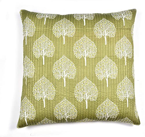 Image of COZY FURNISH Quilted Cotton Cushion Covers Set of 6 Printed Cushion Covers (24 inch Inch x 24 inch inch) Multicolor (Grey)
