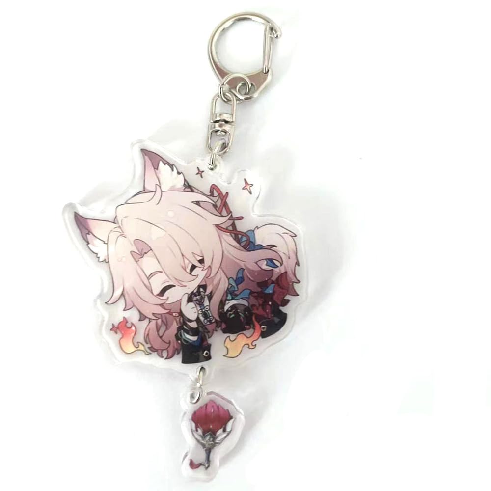 Cute Honkai Star Rail Cosplay Acrylic Keychain G Shaped Buckle Accessories Bag Car Pendant Key Ring Game Fans Gift