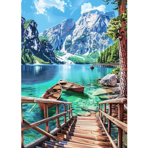 CEOVR Paisaje Diamond Painting Kit Completo,Montaña y Lago Pintura Diamante 5D 30x40 cm,Pintura de Diamantes para Adultos,Decoración Hogareña