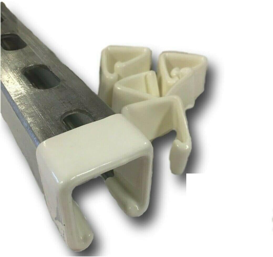 10/Box Plastic White Open End Caps Channel 1-5/8'' X 1-5/8'' #4884W HQ