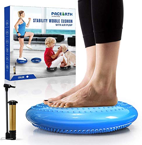 PACEARTH-Professional-Wooden-Balance-Board-for-Balance-Training-with-Inflated-Stability-Wobble-Cushion