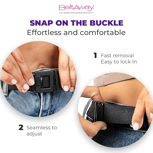 Image of Womens Belts for Jeans, Invisible Flat Buckle Belt, Adjustable Stretch Fit | Adjustable Invisible Belt with Flat Buckle, No Bulge, Comfortable All Day Fit for Jeans, Pants and Dress