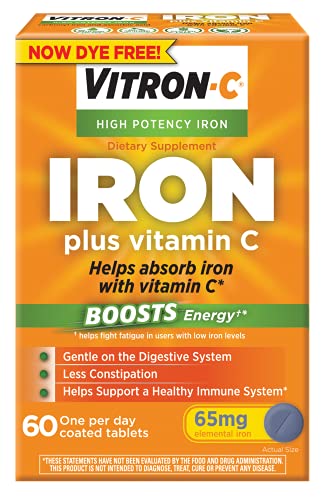 Vitron-C High Potency Iron Supplement with 125 mg Vitamin C, 60 Count