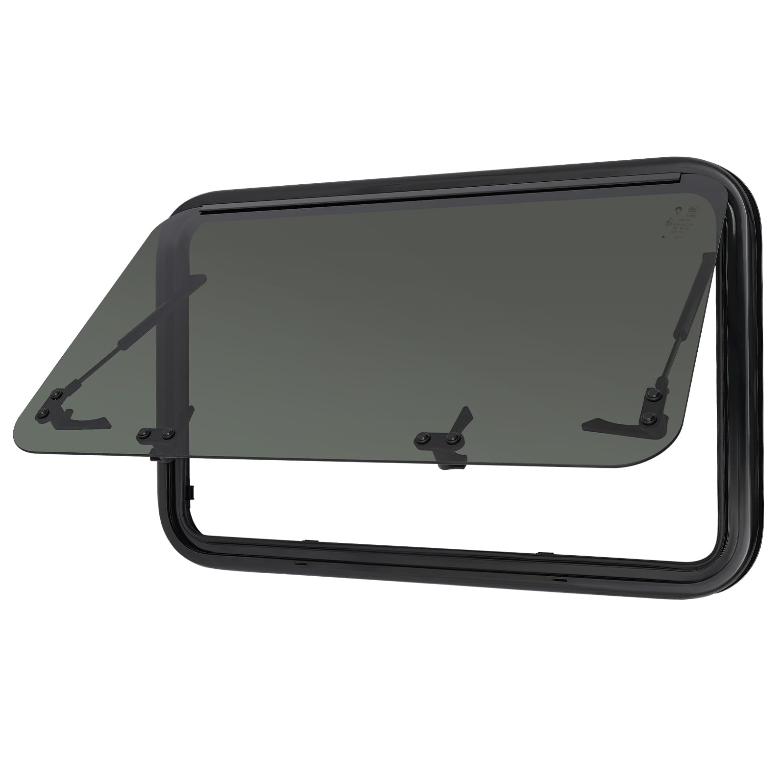 Finestra Camping Car 800 x 500 mm, Finestra basculante per Caravan con zanzariera e tenda incorporata, vetro temperato tinto, apertura 85°, baia laterale per Van Fourgon paesaggistico