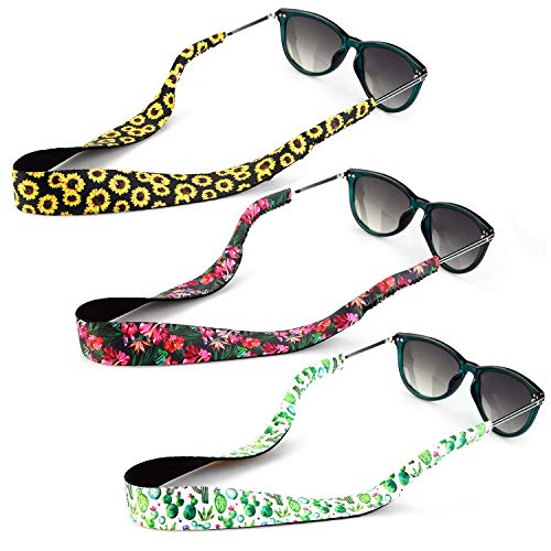 YR Floral Pattern Sunglass Straps, Soft And Durable Neoprene Material Floating Eyewear Retainers
