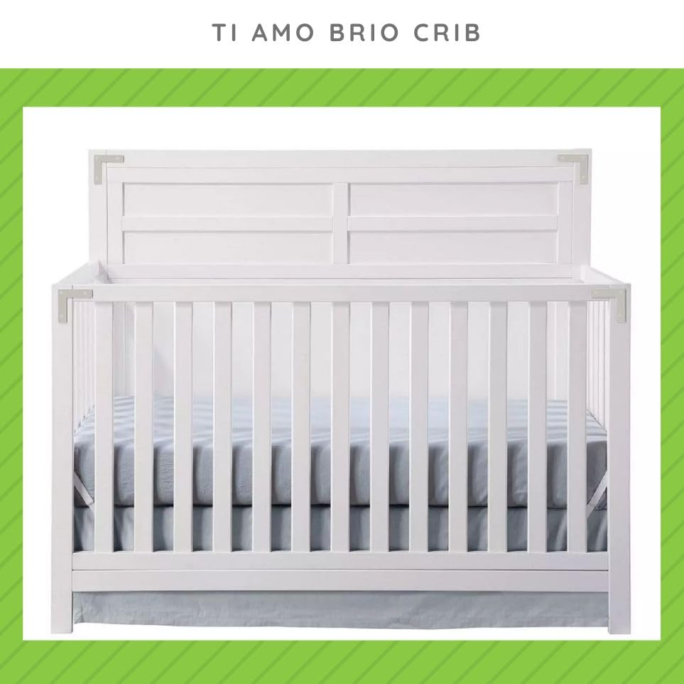 Image of CC KITS Toddler Bed Safety Guard Rail for Ti Amo Convertible Cribs by Bivona - Solid Wood Rail for Convertible Crib to Toddler Bed Conversion - Safety Bed Rail for Children (Option 1, White)