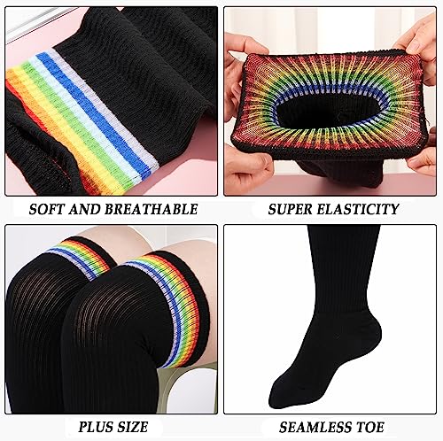 Moon Wood Plus Size Thigh High Socks for Thick Thighs- Womens Knit Cotton Extra Long Over the Knee High Socks Leg Warmer4