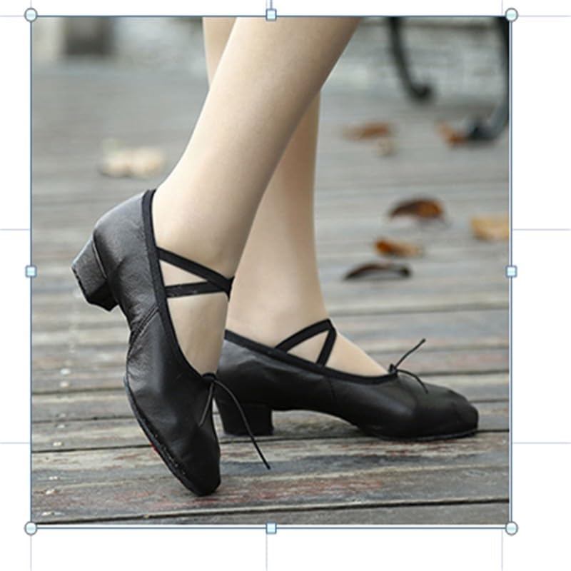 Scarpette Da Ballo Scarpe da ballo di qualità for le donne in pelle con tacco medio, ragazze, balletto, danza del ventre, yoga, scarpe, insegnante