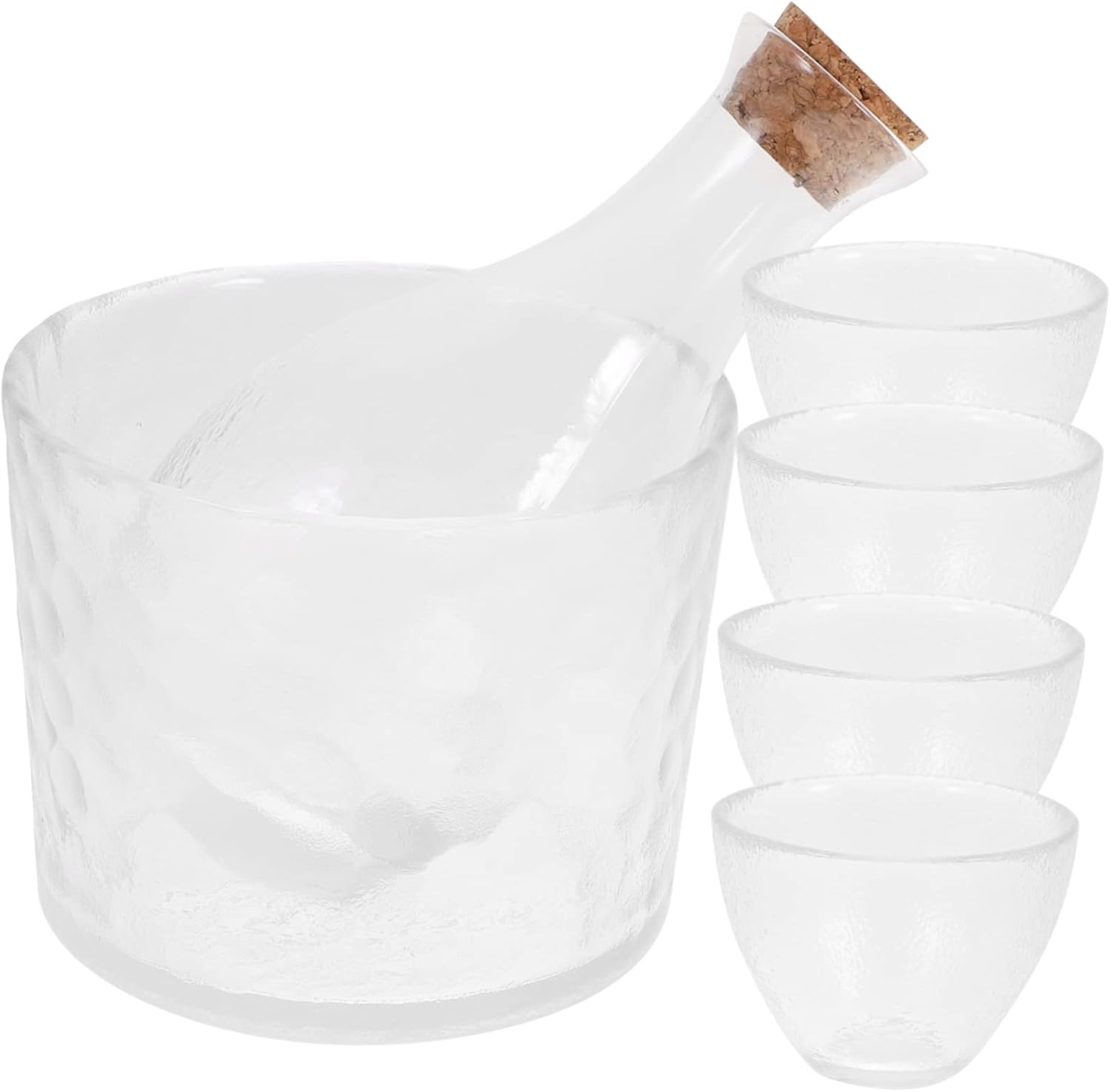 Creative Hand-painted Sake Pot Set with Cherry Blossom Design Includes Sake Cups Elegant Glassware for Home Restaurant and Special Occasions