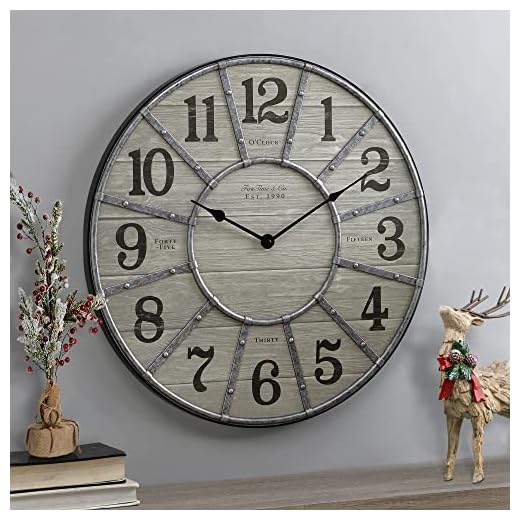 FirsTime & Co. 27" Cooper Wall Clock, Gray/Galvanized