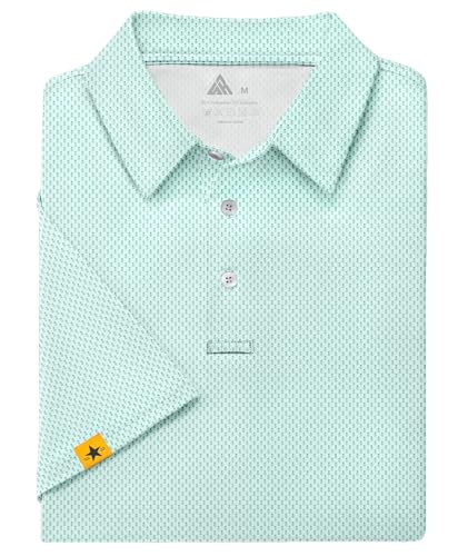 Image of ZITY Mens Golf Polo Shirts Short Sleeve UPF 50+ Performance Moisture Wicking Print Pattern Casual Collared Golf Shirt for Men