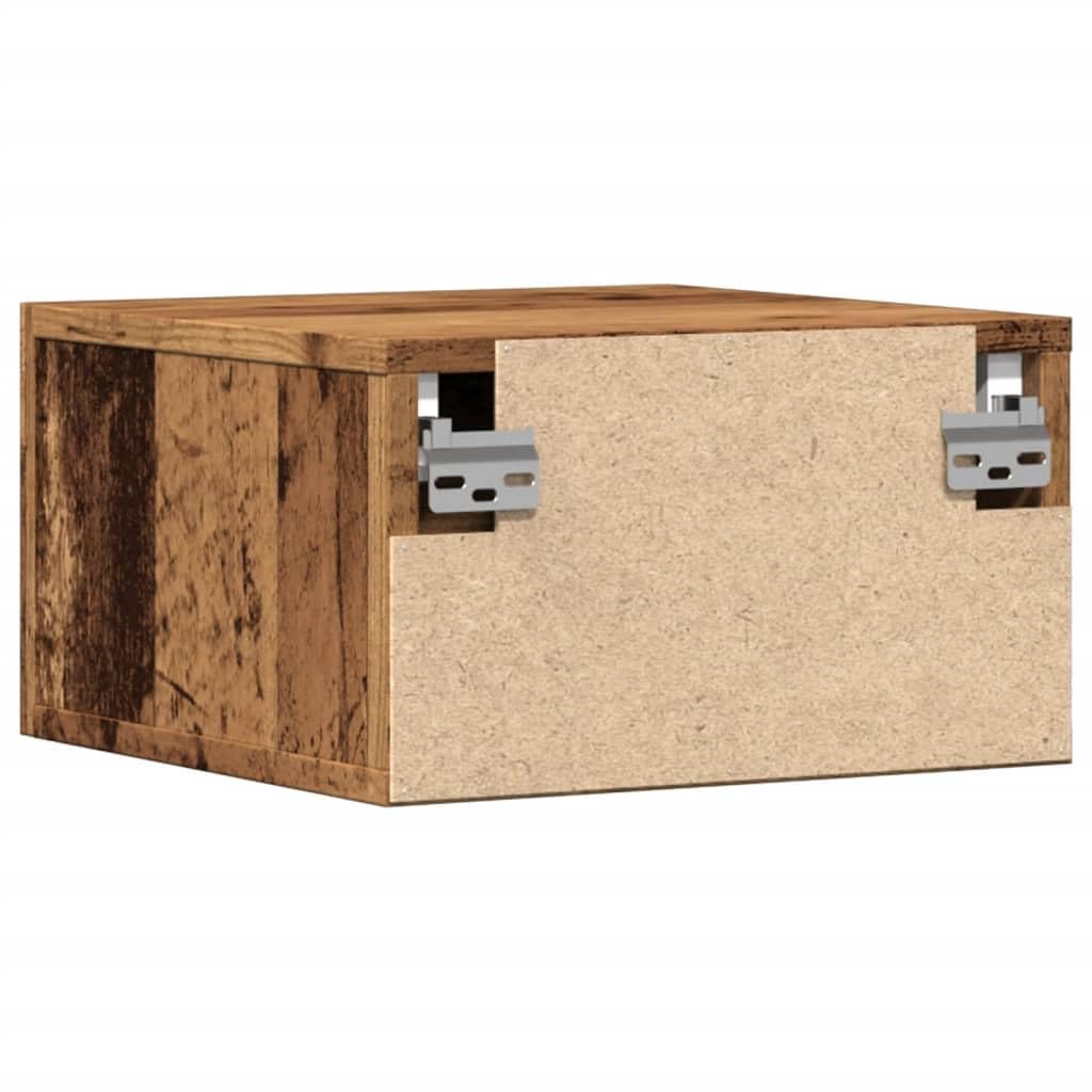 vidaXL Nachtkastjes 2 st wandgemonteerd 35x35x20 cm oud houtkleurig