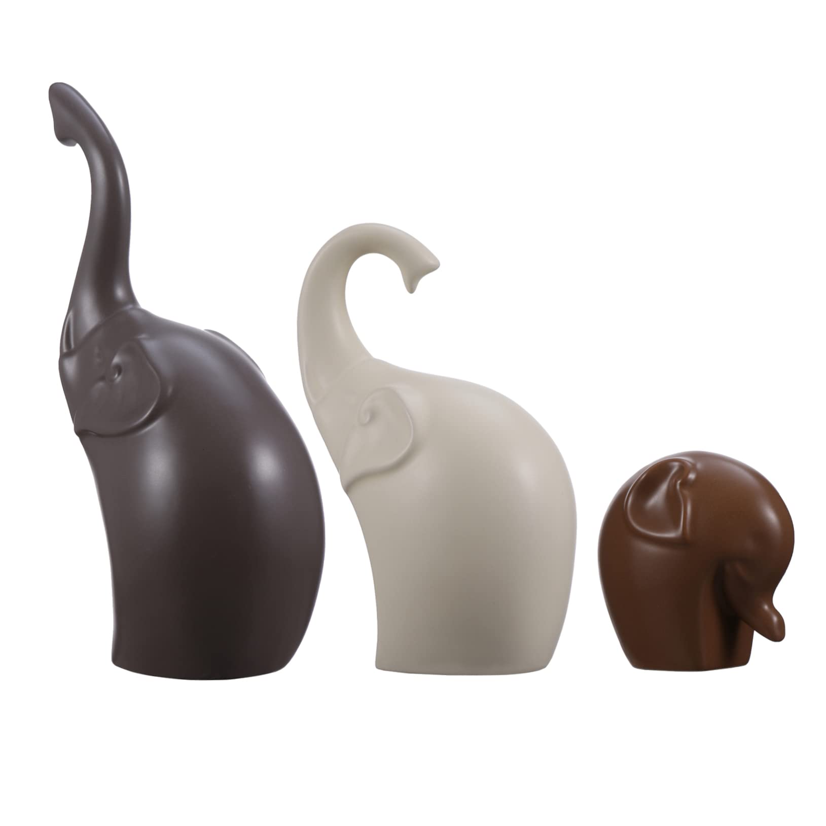 Figuras de Elefante de Cerámica, 3 Piezas, Adorno Creativo