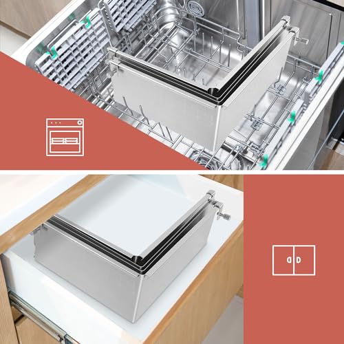 Foto von Marsred 8 cm eckig verstellbar Backrahmen mit Schrauben, Edelstahl Backform, hoch quadratische Kuchenform, Zerlegbar Backring eckig für Backen, Schichttorten,Dekorieren