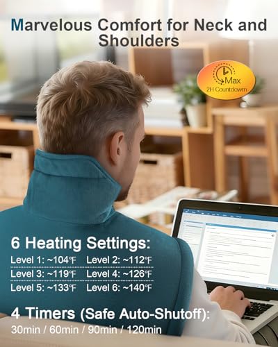 Image of Neck Heating Pad, Upgraded PTC+NTC Even Heating, Heat Pad for Neck Shoulders Back, Versatile Electric Heated Neck Wrap for Full-Body Relax, Birthday Gifts for Women Men, Mothers Day Gifts for Mom Wife
