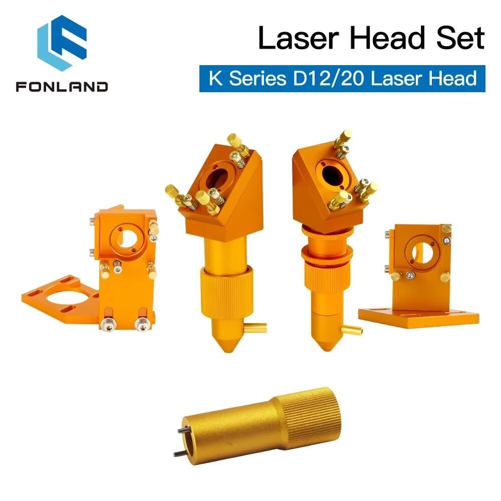 Set di teste laser con 3 specchi in silicio D20mm e 1 lente di messa a fuoco CVD ZeSn D20mm FL50.8mm per macchine per incisione e taglio laser(Set D D20F50.8)