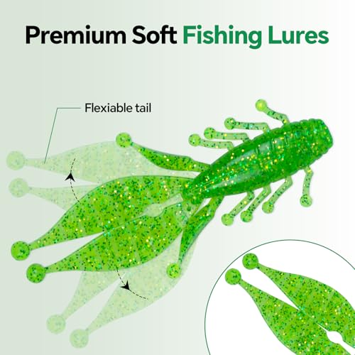 Image of Clearance Bionics-Designed Durable Soft Plastic Fishing Lures Kit with Bonus Accessories, 3 /4 /5 /6 Inch, 9-Type Lifelike Swimbaits in One Gear Set Included Tackle Box for Bass