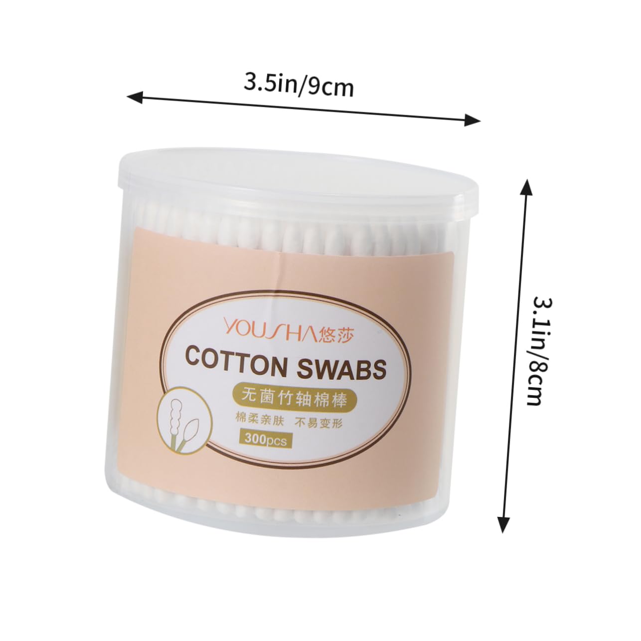 Healeved Double Cotton Stick Swabs 600pcs Makeup Tools Large Gentle Cotton Tips White