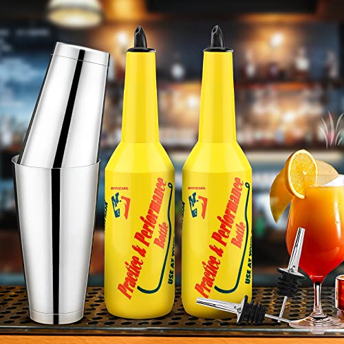 Kit de camarero de flair con botellas de 750 ml y coctelera Boston 5