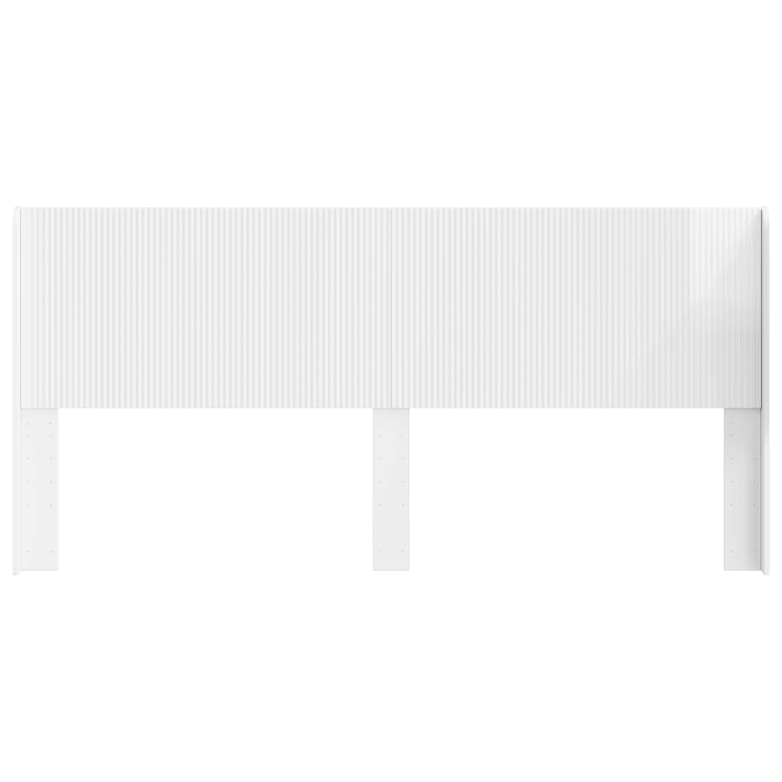 Tête de lit en bois blanc brillant - 186,5 x 100 cm - Pour lit double - Panneau de lit moderne avec lattes verticales - Pour chambre à coucher