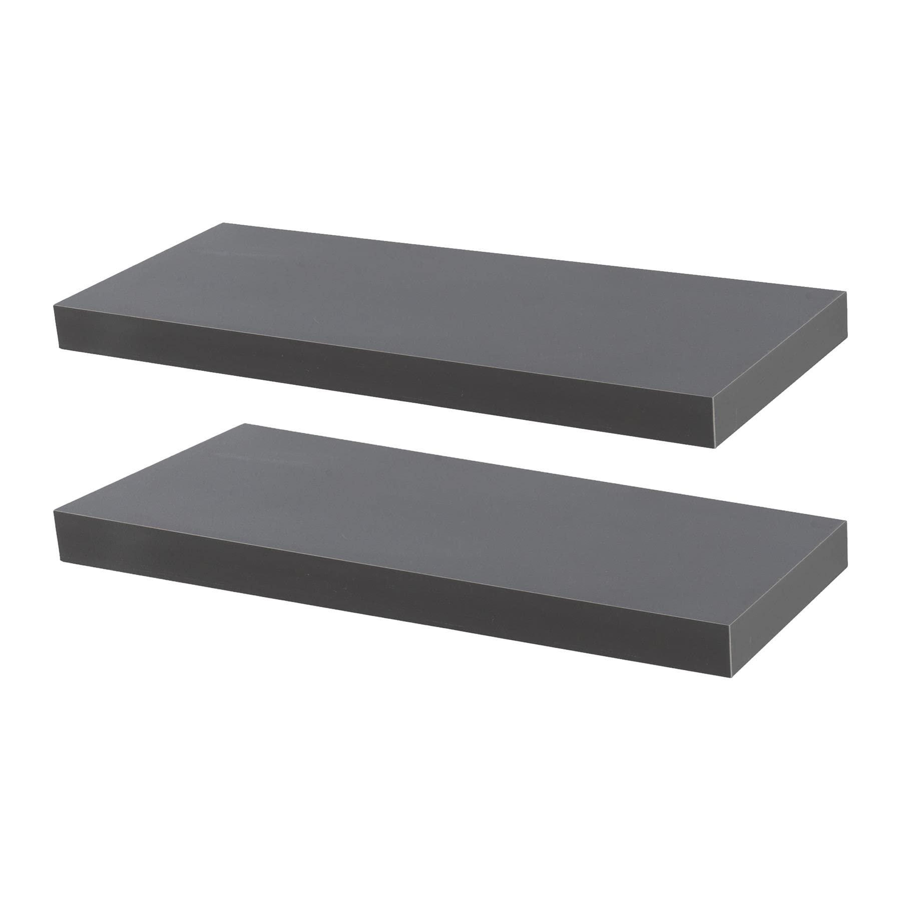 Harbour Housewares Modern Floating Wall Shelves - 60cm - Grey - Pack of 2 - Photo Gallery Bookshelf Wall Shelf for Living Room Display, Bedroom, Office Storage — image 1