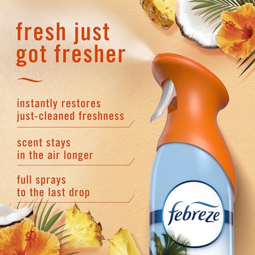 Febreze Air Mist, Air Freshener Spray, Odor Fighting Room Spray, Deodorizer for Home Bathroom Kitchen Office Apartment Dorm Room Classroom, Hawaiian Aloha, 8.1oz, 6ct - image 3