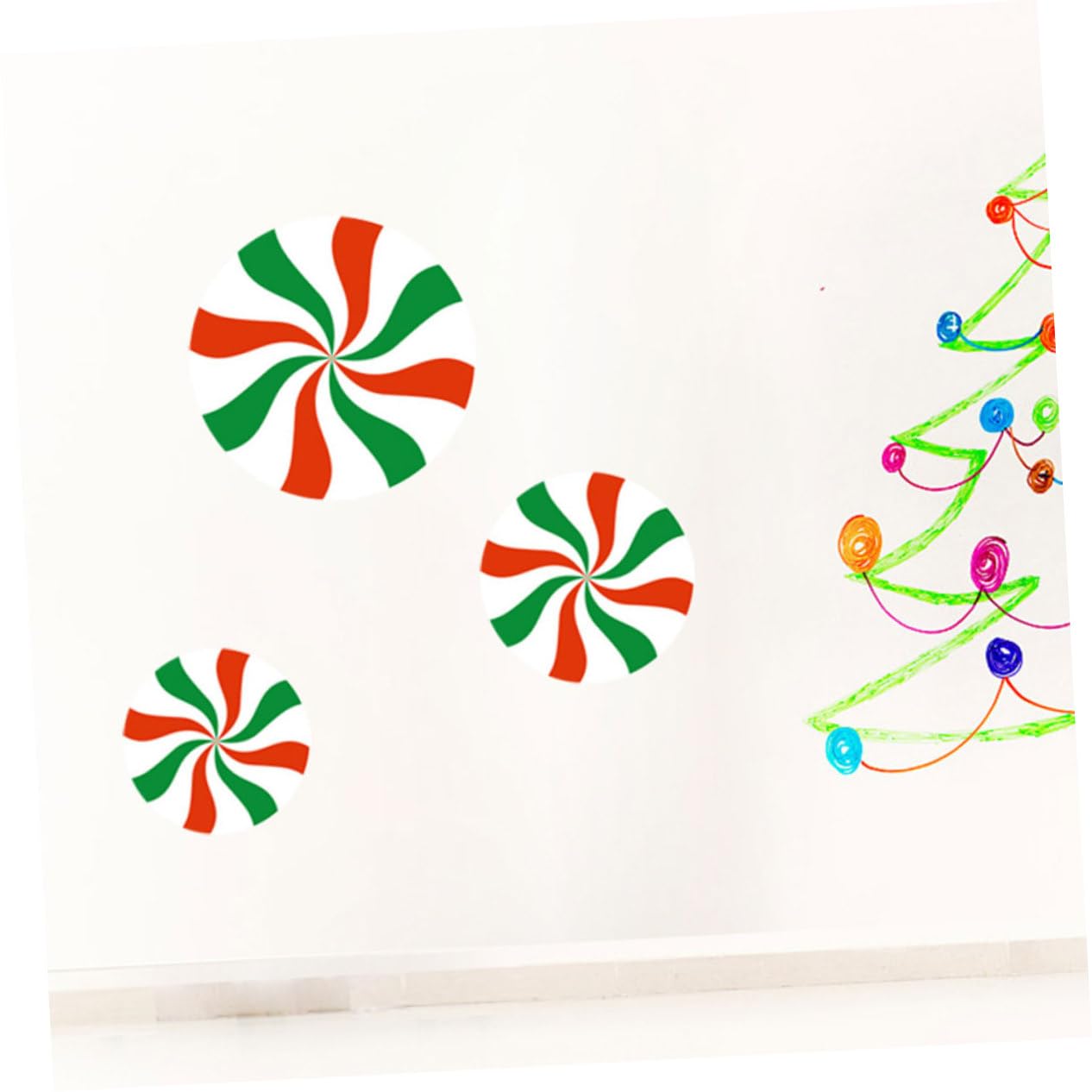 Zerodeko 5 Juegos Pegatinas De Dulces De Navidad Xmas Decorations Pegatinas Navideñas Asperja Botín Gel Pegatina De Pared Etiqueta De La Pared Decorativa De Polivinilo 12 Piezas X 5