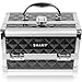 SHANY Chic Makeup Train Case Cosmetic Box Portable Makeup Case Cosmetics Beauty Organizer Jewelry storage with Locks, Multi trays Makeup Storage Box with Makeup Mirror - Black