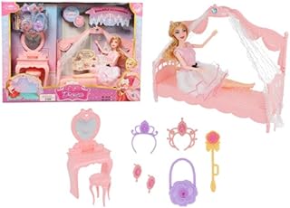 لعبة دمية مع غرفة نوم واكسسوراتها