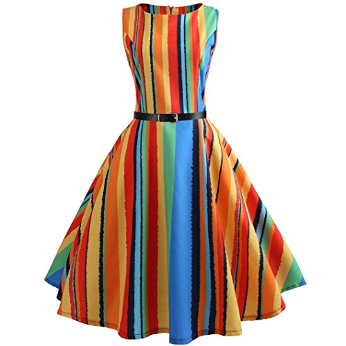 2019 Womens Vintage Print Bodycon Boatneck Sleeveless Retro Tea Dress with Belt 2019 Womens Vintage Print Bodycon Boatneck Sleeveless Retro Tea Dress with Belt
